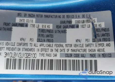 2018 Toyota Yaris Ia from USA, damaged, VIN 3MYDLBYV3JY326100